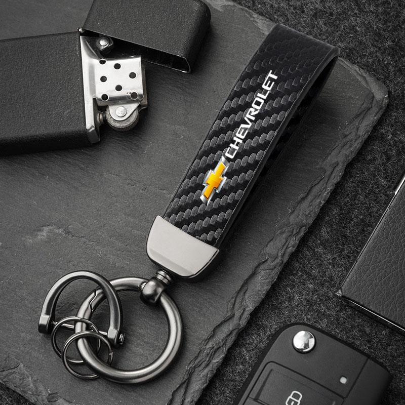 FGKLM1 Metal Car Keychain Leather Rope Key Rings Keyring for Chevrolet Spark Captiva Cruze Tracker Orlando Trax Accessories