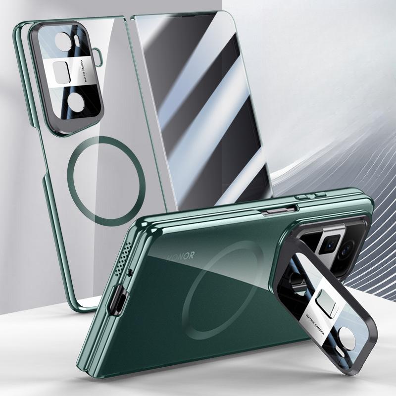 Подходит для Honor Magicvs3 Чехол для мобильного телефона Пленка Интегрированный Простой Всевключающий Противоударный Кронштейн Магнитная Адсорбция Прозрачный Гальванизированный Чехол