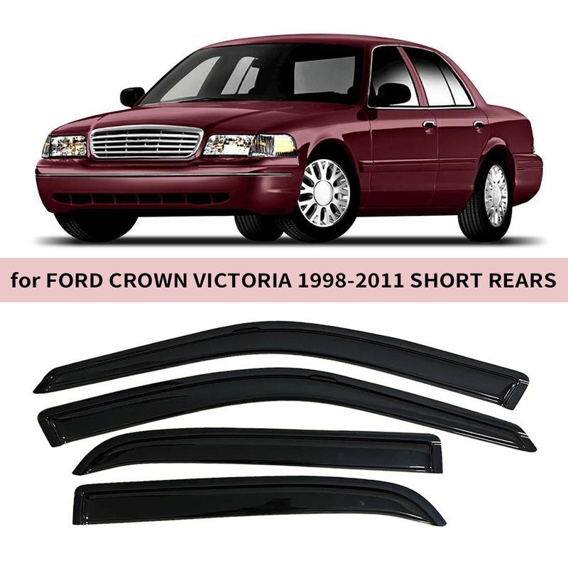 Для Ford Crown Victoria 1998-2011 Автомобильные Черные Тонированные Боковые Дефлекторы Окон Козырьки Вентиляционные Козырьки Навесы Защита от Дождя Ветровики Дверей
