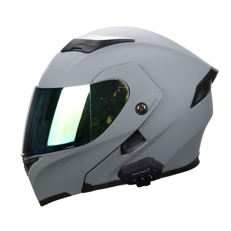 Full Face Motorcycle Helmet With Bluetooth Speaker Scooter Riders All Season Warm Winter ABS Shell M L XL