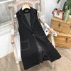 2025 Spring/Autumn Women's Mid-Length Sleeveless Korean Vest Jacket - Bright Line, Slim Fit, Plus Size