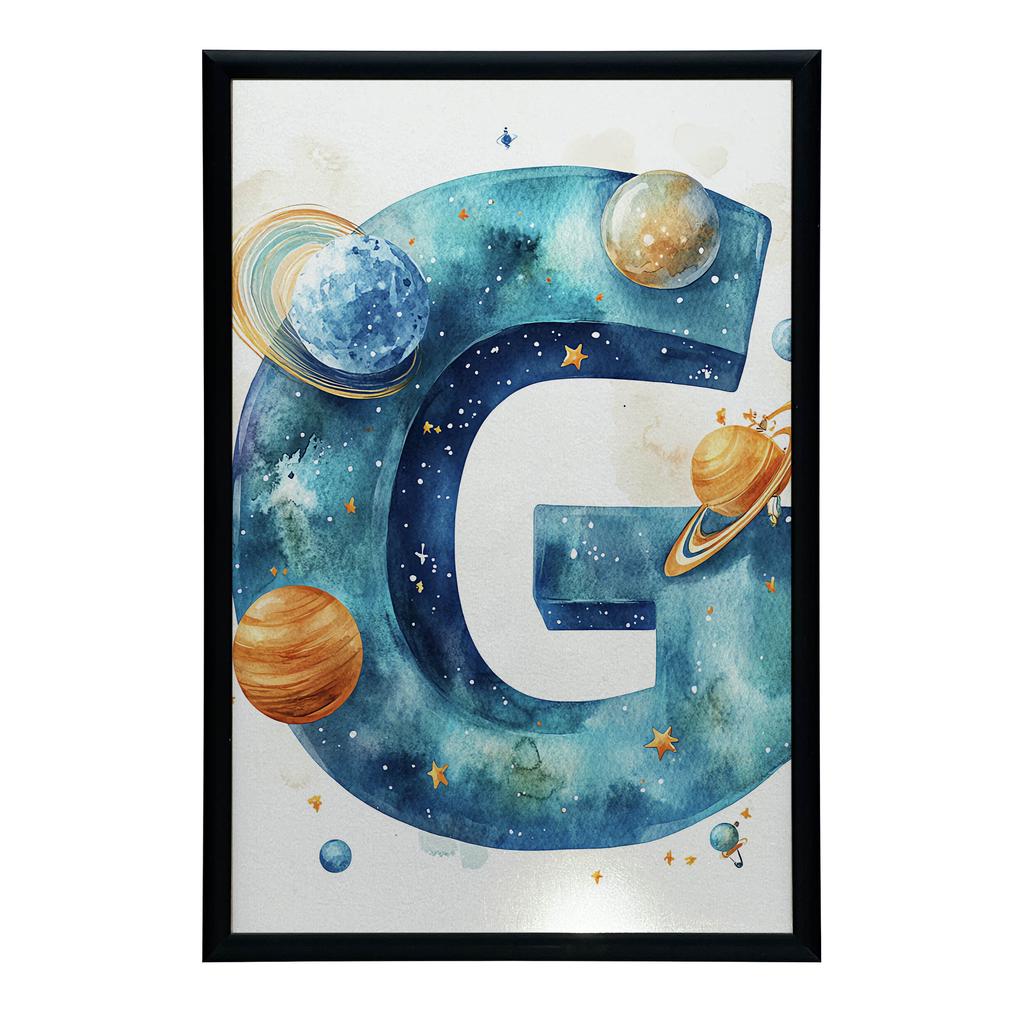 Letter "G" In Space - Decorative Poster Letter "G" In Space - Decorative Poster, 40X50 Cm, Frameless, Matte Paper 230 Gsm