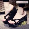 Fashion Summer Beautiful Ladies Super High-Heeled Platform Flip-Flops11cm Beach Shoes Wedding Slippers Women Luxury Heels Slippers