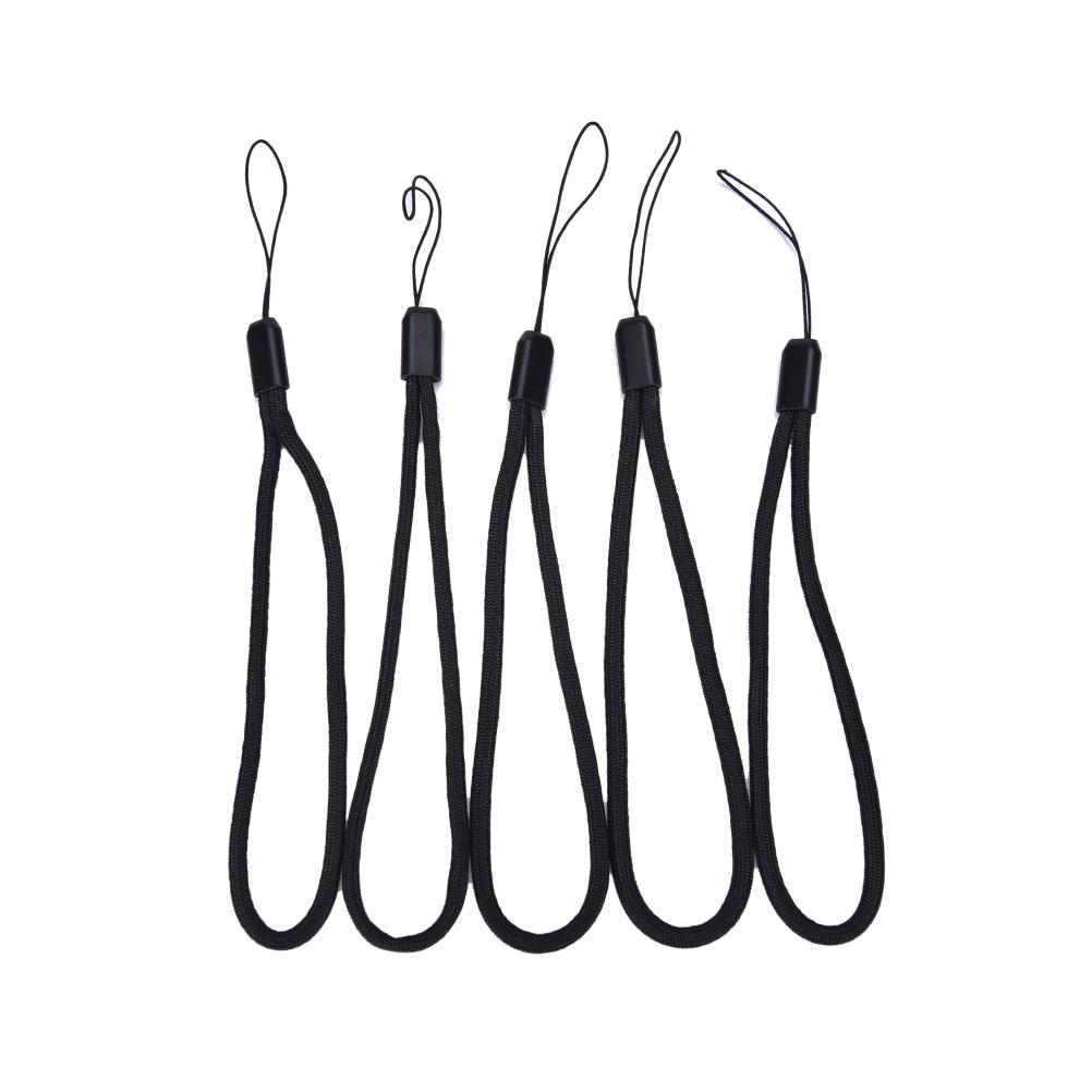 5pcs Nylon Hand Wrist Strap Lanyard For Camera Cell Phone For IPod USB Mp3 Mp4 Camera String Strap Black