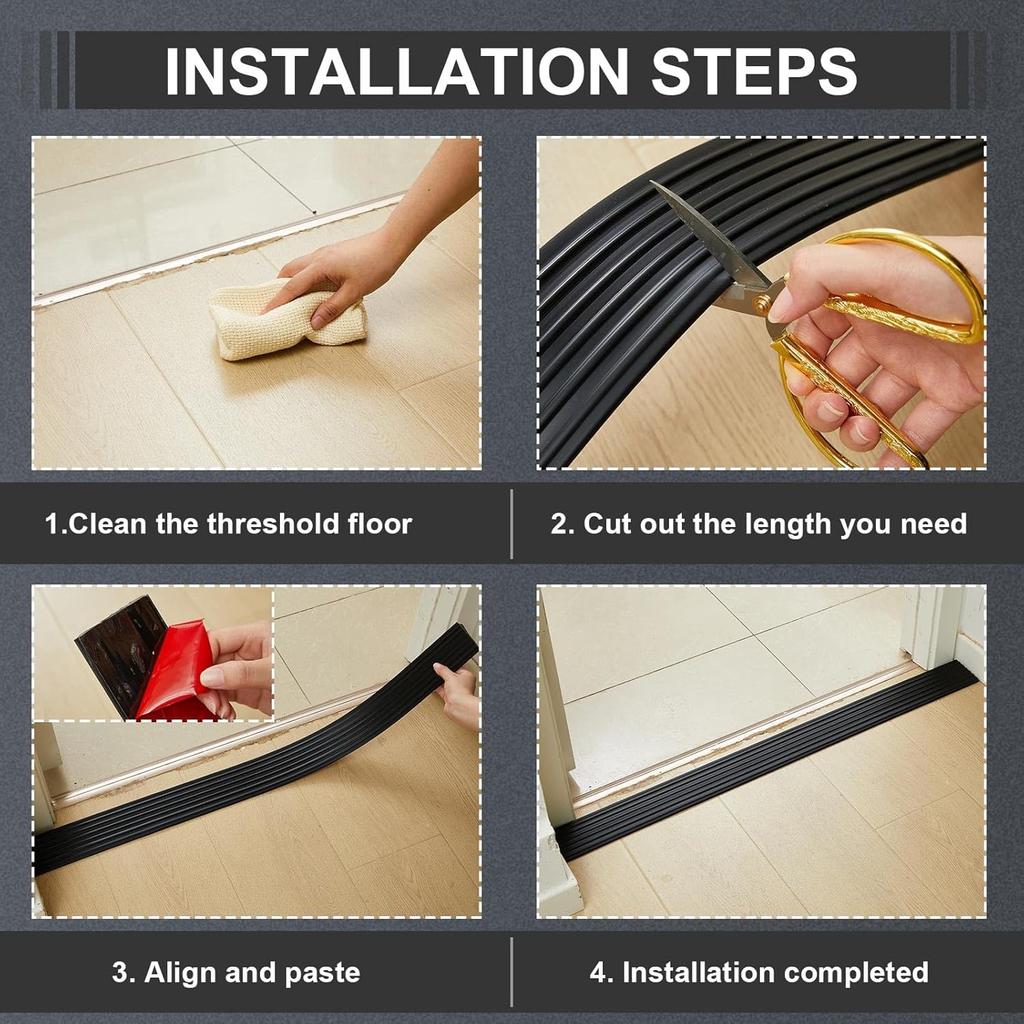 1pc 0.9m Slope Pad Soft Multi-purpose Threshold Self-adhesive Durable PVC Anti Slip Strip for Vacuum Cleaner Wheelchair Trolley