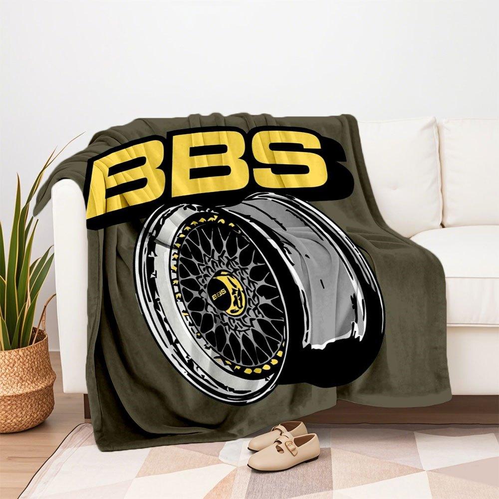 BBS Wheel Poster - Automotive Decor for Car EnthusiastsBlanket Flannel Throw Blanket for Sofa, Bed, Travel, Camping, Office, Couch, Chair, A