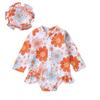 Children's Floral Long-Sleeve Swimsuit & Sun Hat Set - Quick-Dry, Sun Protection, Fashionable Beachwear for Girls
