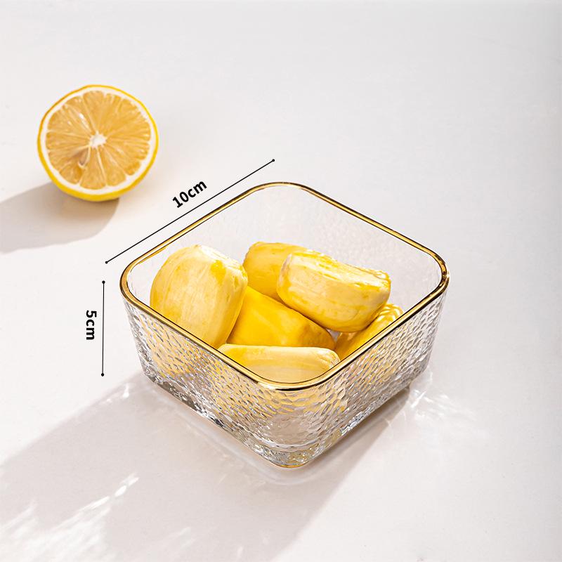 Квадратный салатник из кованого стекла для фруктов, десертов и хранения - Элегантная домашняя посуда