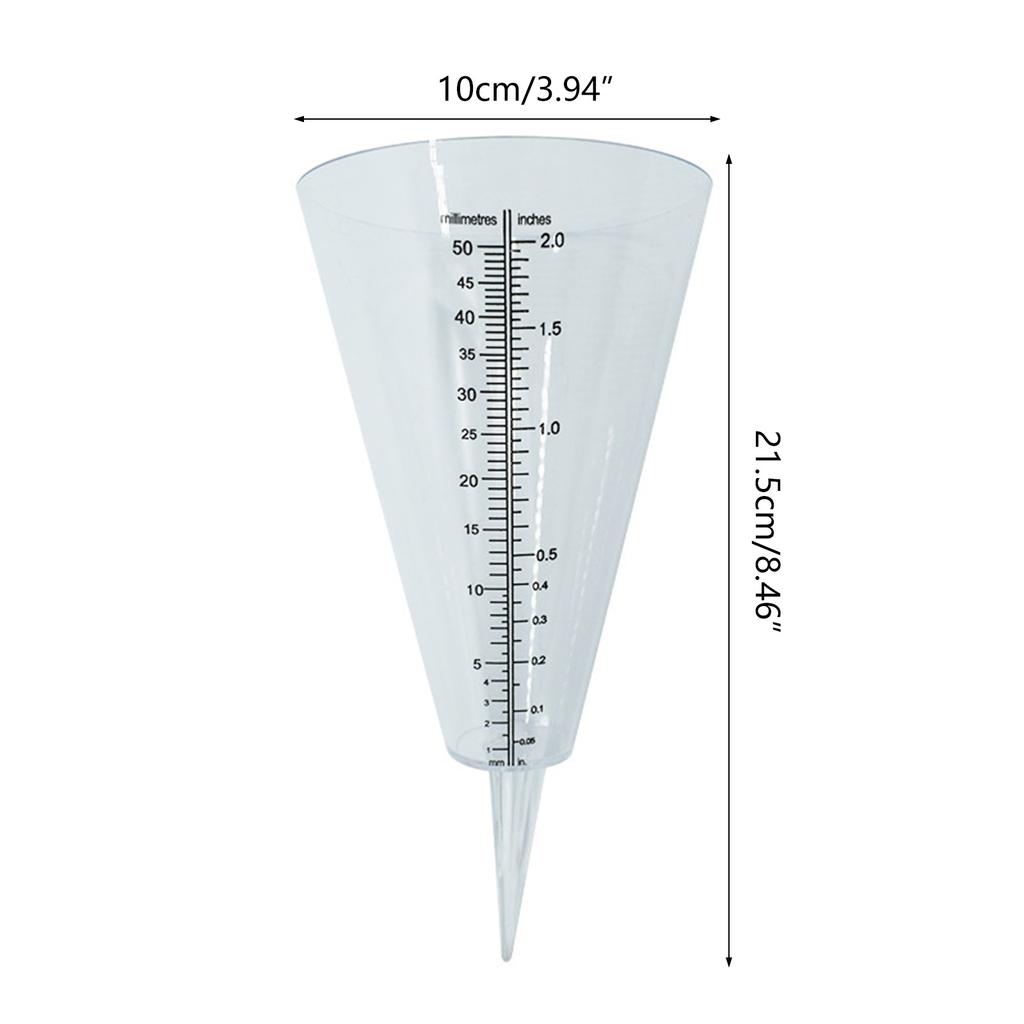 Clear Plastic Cone Rain Gauge Innovative Garden Rain Measurement Cup for Beginner Starter Gardening Plant Growing