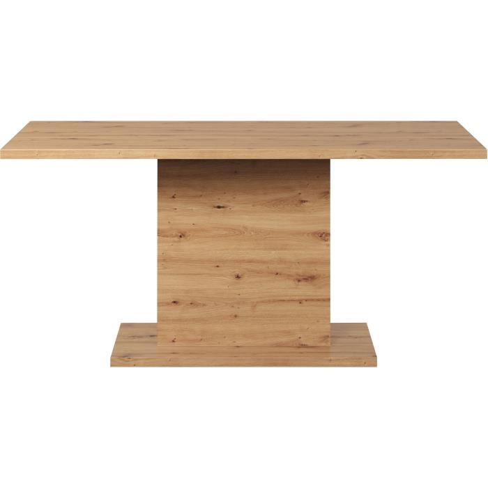 Table à manger fixe FOLLOW 6 personnes - Mélamine chêne artisan - L160 x P80 x H76 cm - TRENDTEAM