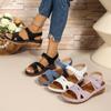 New Large-sized Casual Fish-mouth Shoes Velcro Wedge Heel Thick-soled Sandals