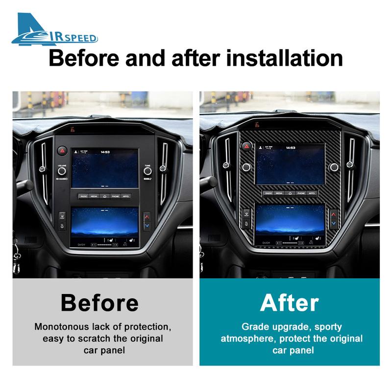 Real Soft Carbon Fiber For Subaru WRX/ WRX STI 2024 Car Central Navigation Frame Panel Sticker LHD Trim Accessories