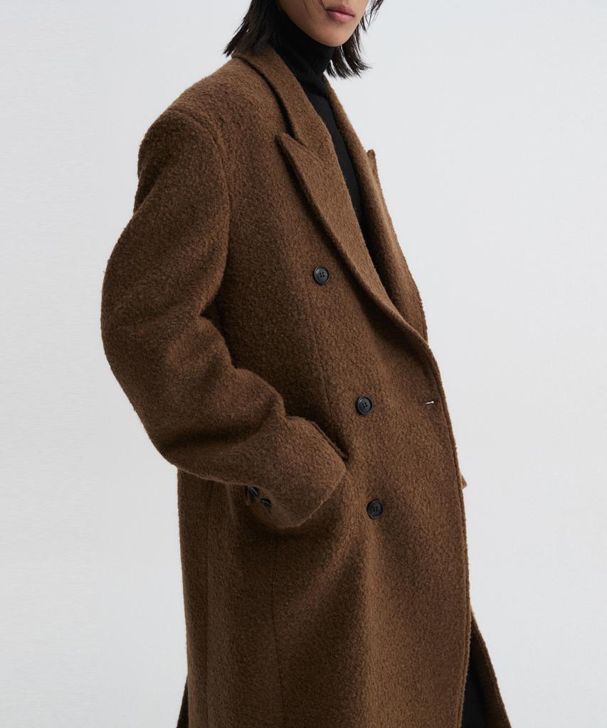 Dnsr [Premium] Wool Alpaca Double Long Coat Brown