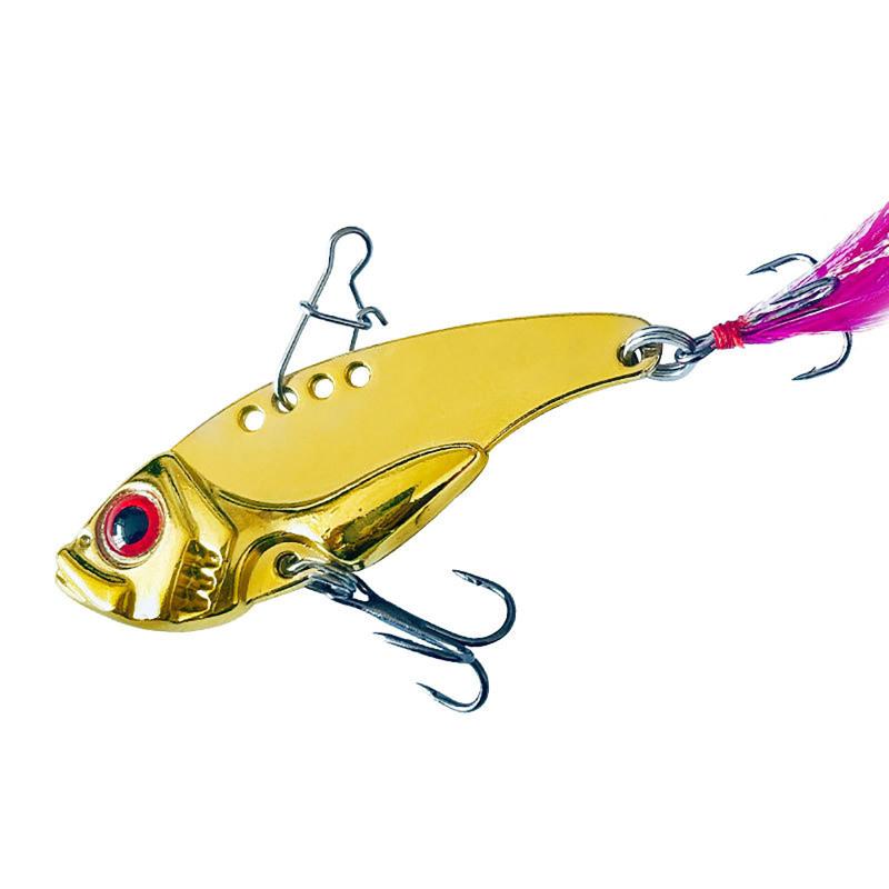 7g12g Vib металлические приманки с тройными крючками, перья, дальние рыболовные приманки для пресной воды