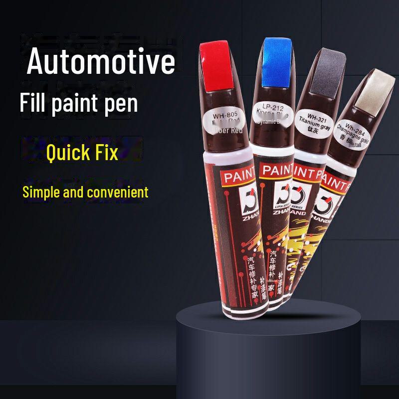 Карандаш для подкраски автомобиля - жемчужно-белый и черный, универсальная жидкая ручка для удаления царапин и точной подкраски.