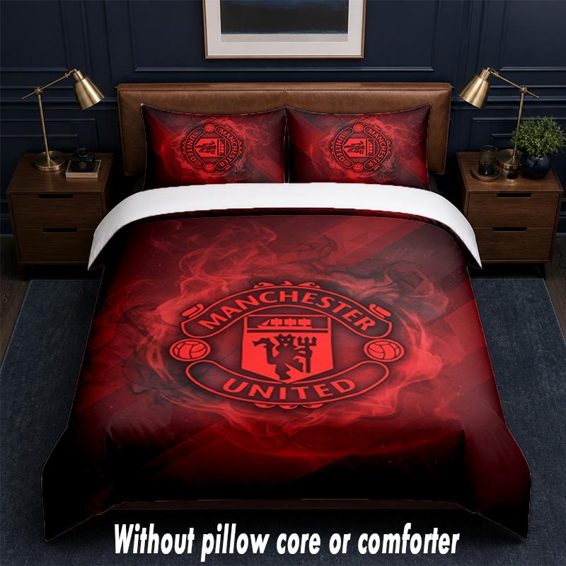 Дизайн Manchester United Постельное белье 1 пододеяльник + 2 наволочки Мягкое дышащее домашнее постельное белье