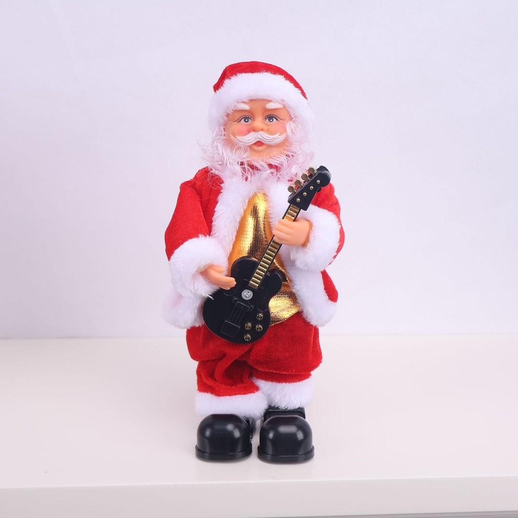 Рождественский подарок Электрический Санта Клаус Гитара Музыкальное украшение с саксофоном и барабанами для праздничного декора