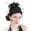 Vintage Mesh Headwear Small Hat Headdress Bride Hair Wedding Accessories Feather Head Evening Performance Party Stage Veil