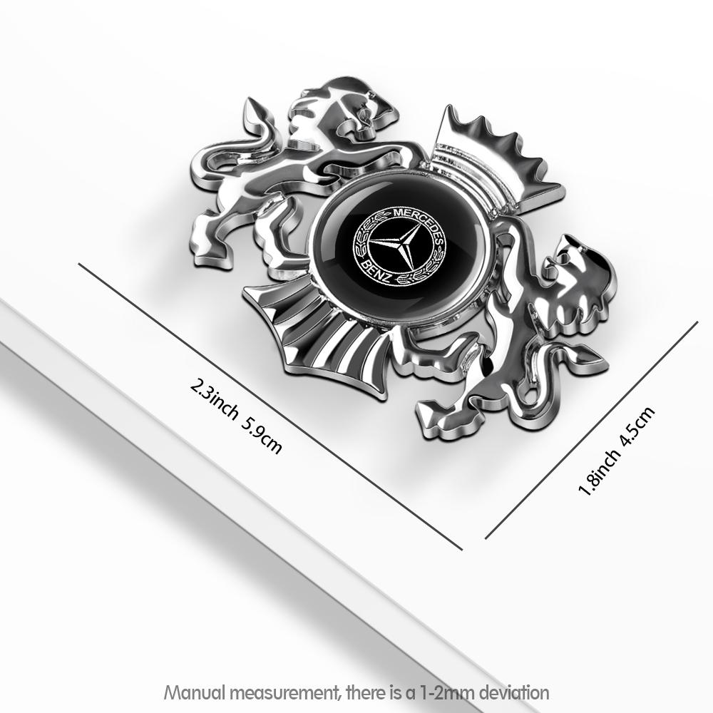 New 3D Crown Lion Car Fender Metal Emblem Badge Decoration Stickers For Mercedes Benz AMG W202 W203 W204 W205 W211 W212 W169 GLC