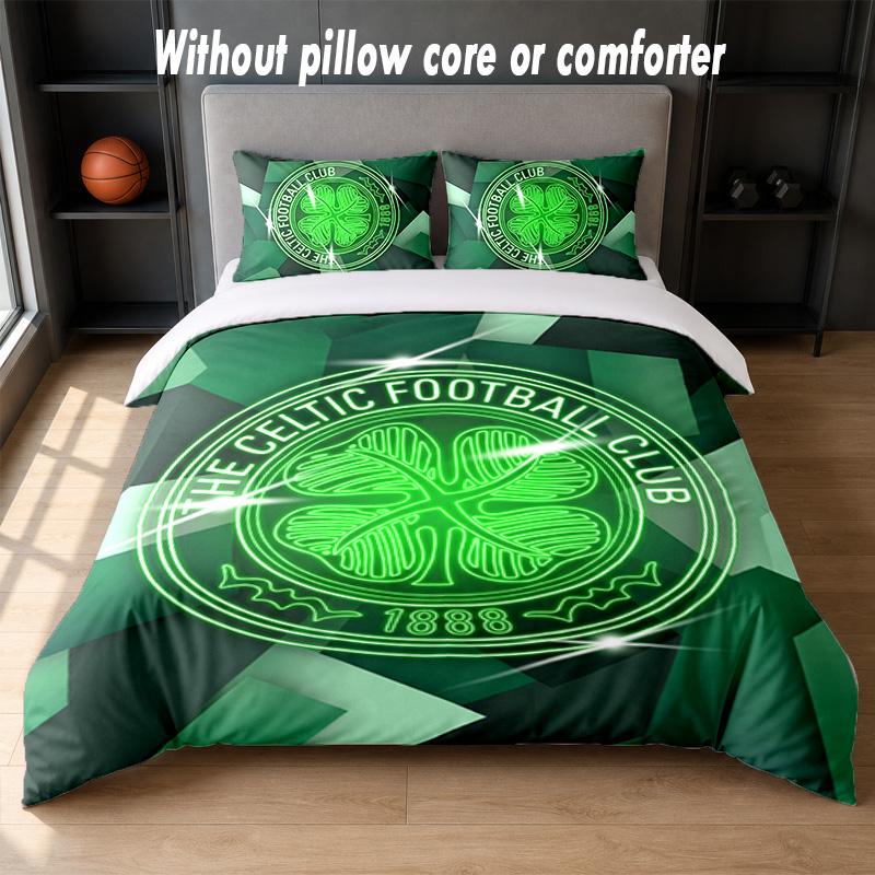 Дизайн Celtic FC Комплект постельного белья 1 пододеяльник + 2 наволочки Мягкое дышащее домашнее постельное белье