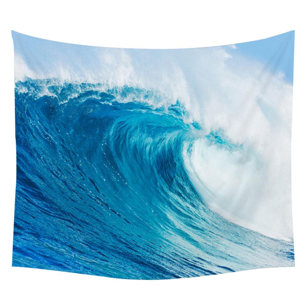 Солнце, море, гобелен, океан, пляж, стена, вода, пейзаж, украшение для пляжа, голубое облако, синее матовое одеяло, полиэфирный гобелен