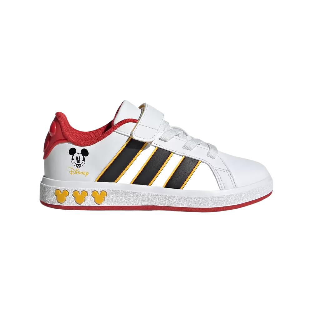 Disney X Adidas Grand Court J Mickey Mouse - White Kids Sneakers Cloud-White Core-Black Bold-Gold JQ8067