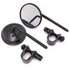 Мотоциклетное зеркало Крепление на руль Круглое Универсальное Левое и Правое Комплект (черный)