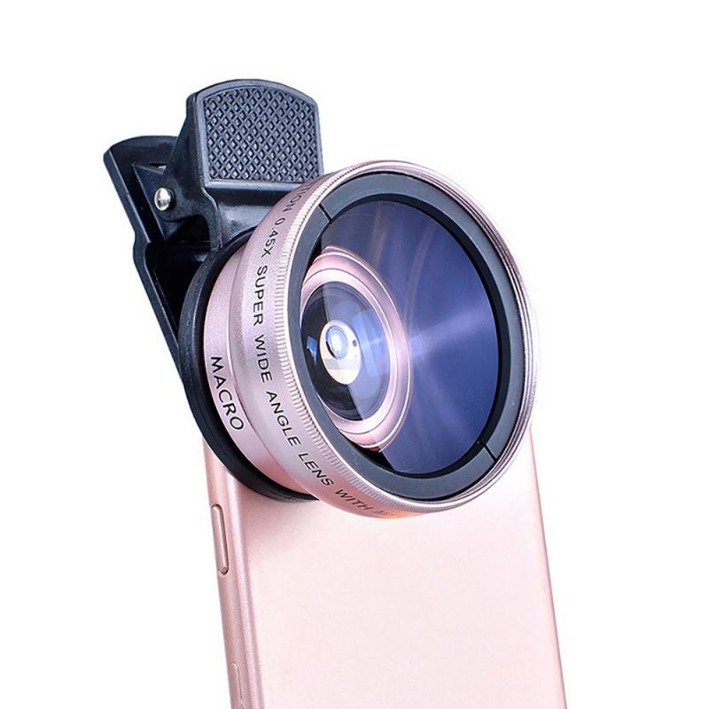 2in1 Lens 0.45x Wide Angle+12.5x Macro Lens General Professional Hd Mobile Phone Special