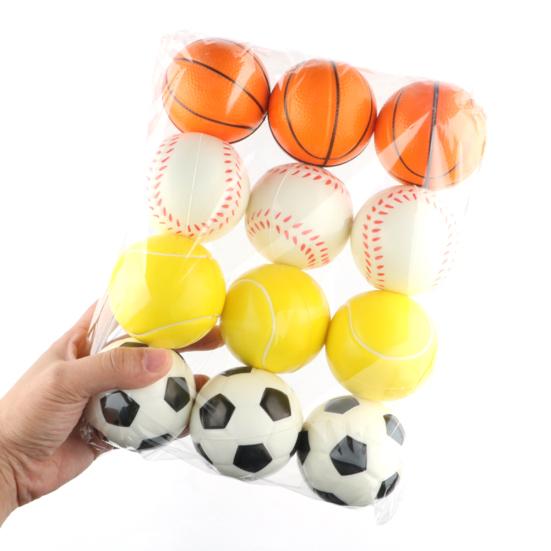 12Pcs Anti Stress Balls Mini Soft Basketball Football Tennis Squeeze Baby Toy