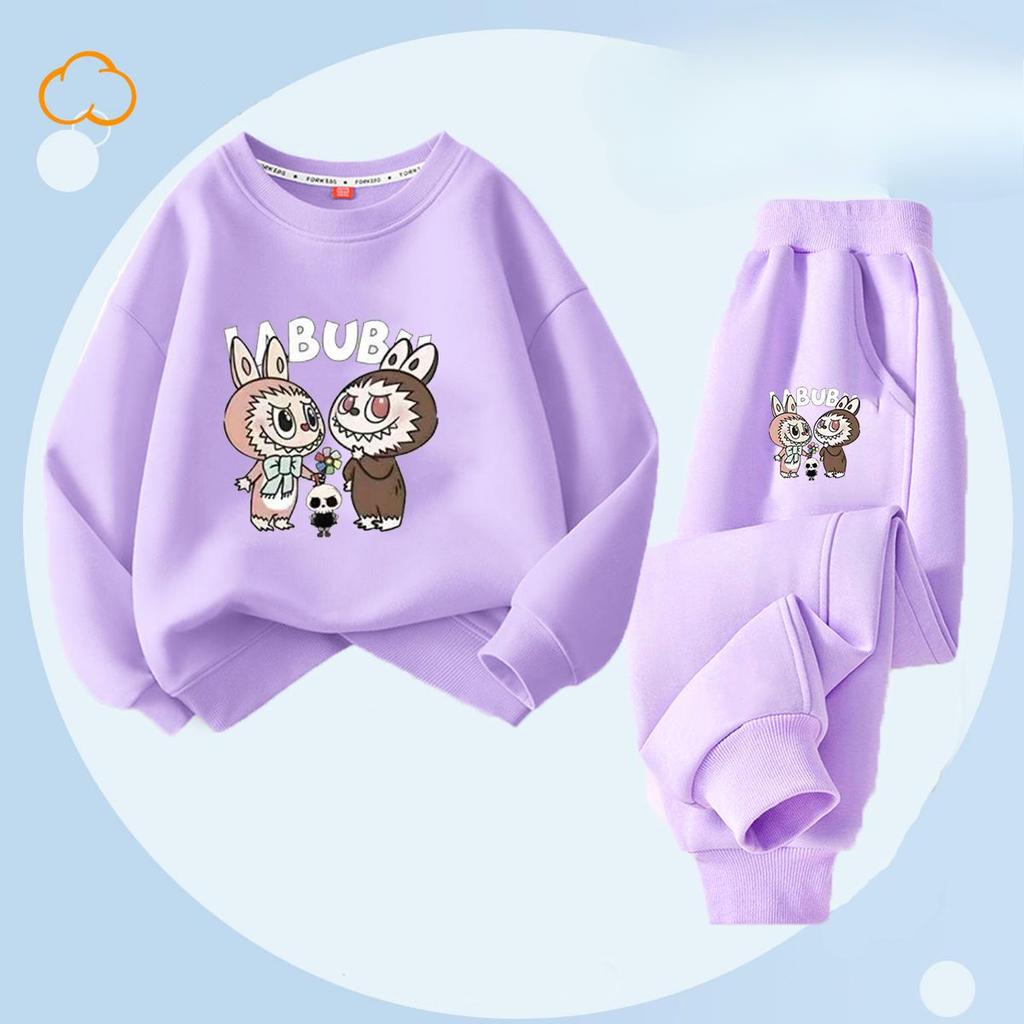 Весенне-осенний детский модный комплект с принтом букета: леггинсы и топ с круглым вырезом для девочек