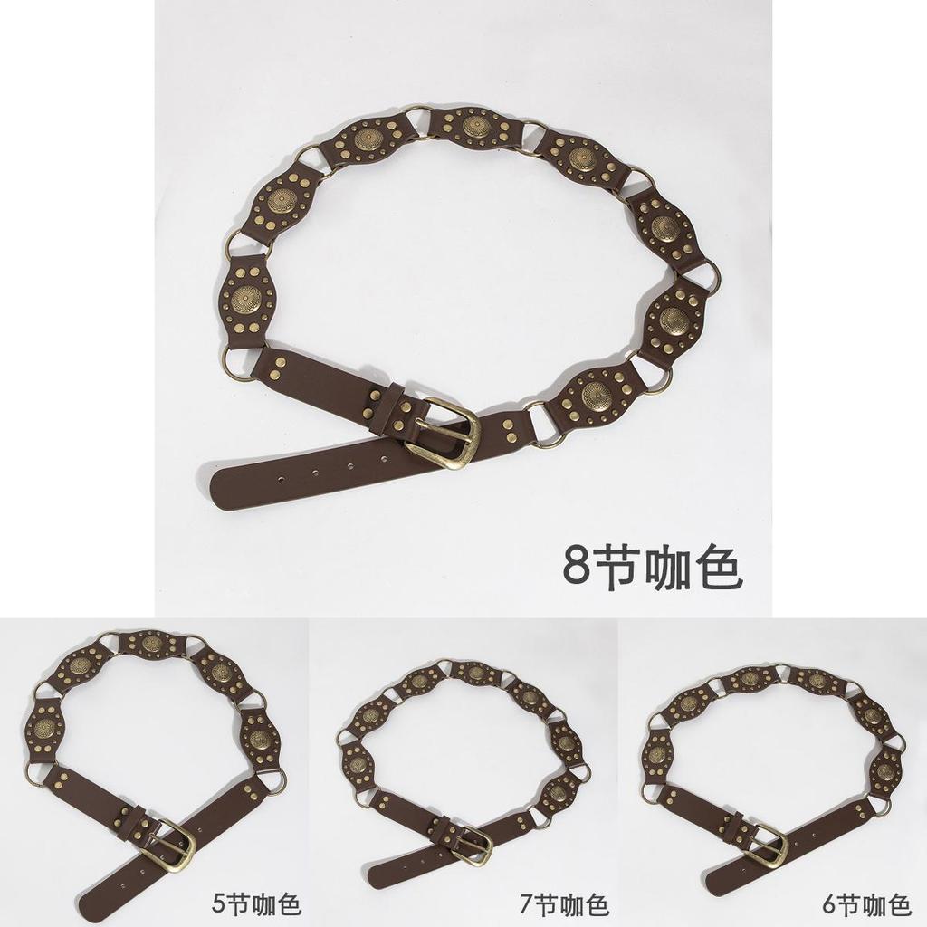 Artistic Vintage Faux Leather Belt With Irregular Design And Metal Buckle For Womens Casual Wear