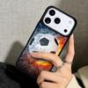 Чехол Case для iPhone 17 Air 16 Pro Max 15 Plus 11 13 Mini 14 12 Задняя крышка телефона Огонь Футбол Скелет Футбольный мяч