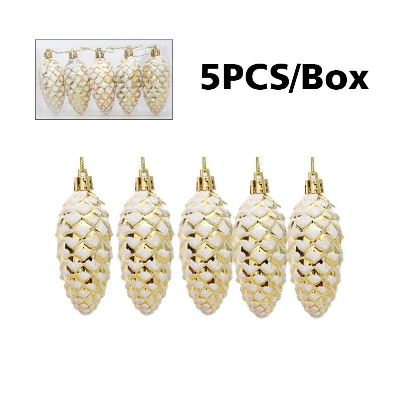 5 шт./коробка для домашнего рождественского украшения, подарочного украшения для рождественской елки Navidad, пластик