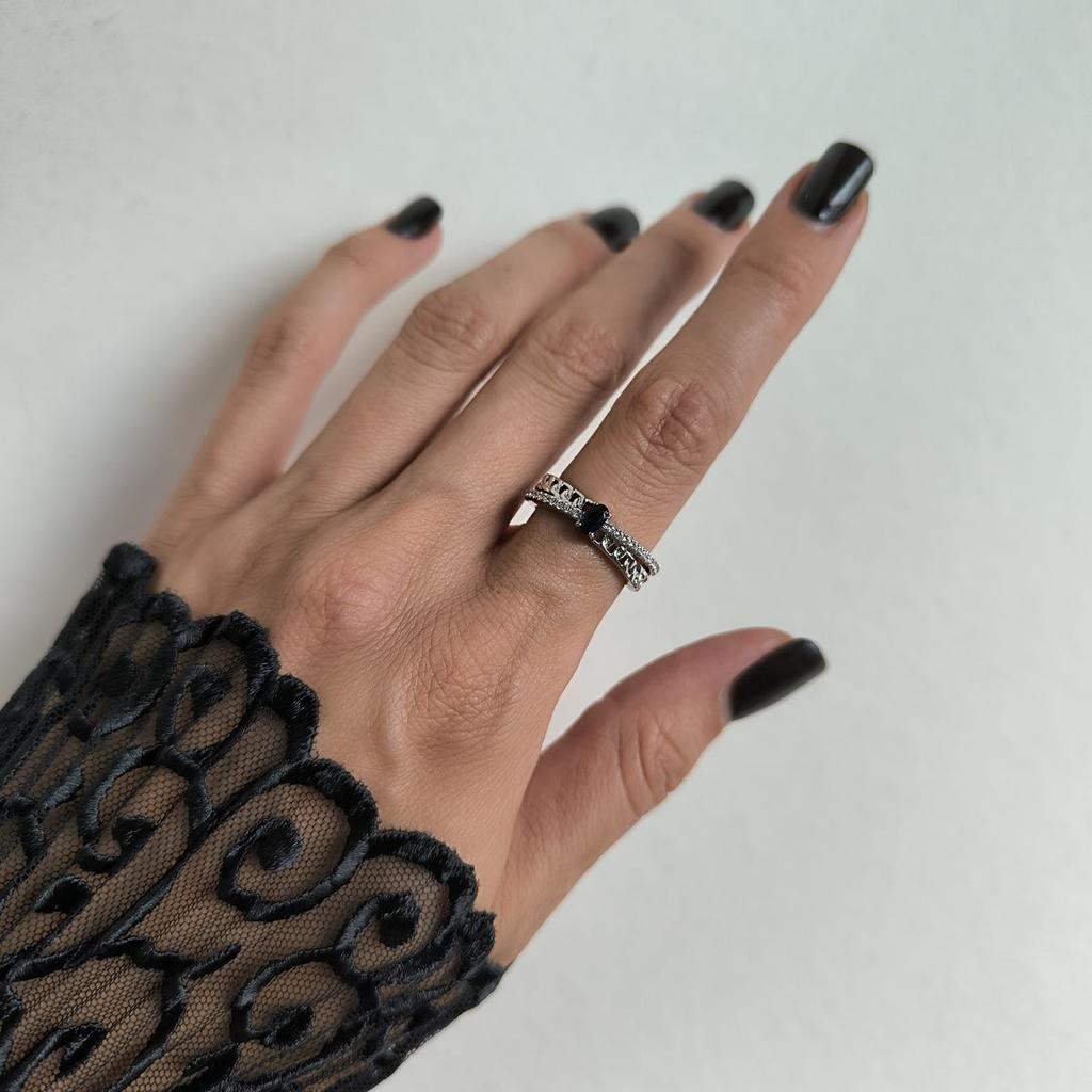 Серебряное кольцо с сапфиром nano 0.518ct, вес изделия 2,77 гр (2189015)