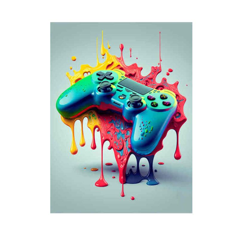 Геймерский контроллер, крутой игровой постер и принты, Spel Kawaii, наушники, красочная картина, настенная живопись, холст, картина, декор для комнаты, подарки