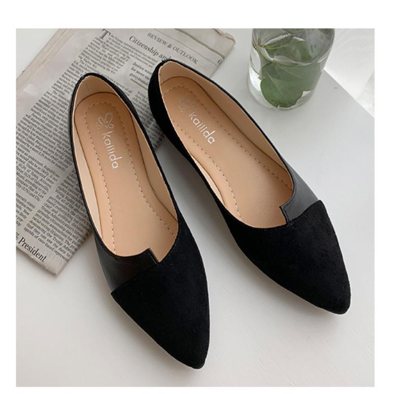 Новые осенние женские туфли Модные цветные туфли на плоской подошве Нескользящие туфли с острым носком Повседневные удобные женские туфли Zapatos Mujer 2024