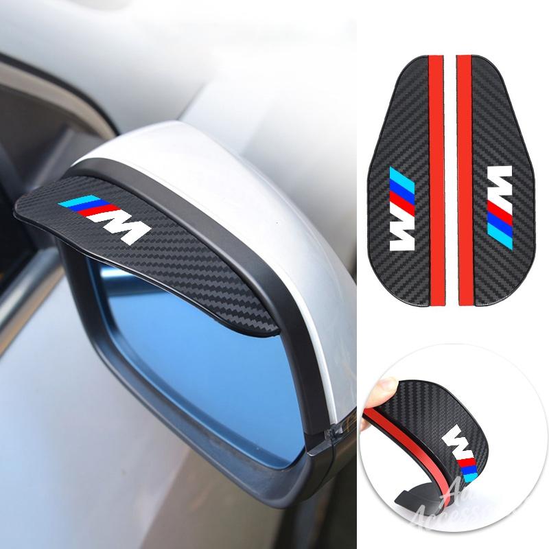DZBW6 Car Rear View Mirror Rain Eyebrow Stickers Carbon Fiber Accessories For BMW M Sport M2 M3 M4 M5 M6 E46 E90 E60 E39 E36 F20 X3 X6