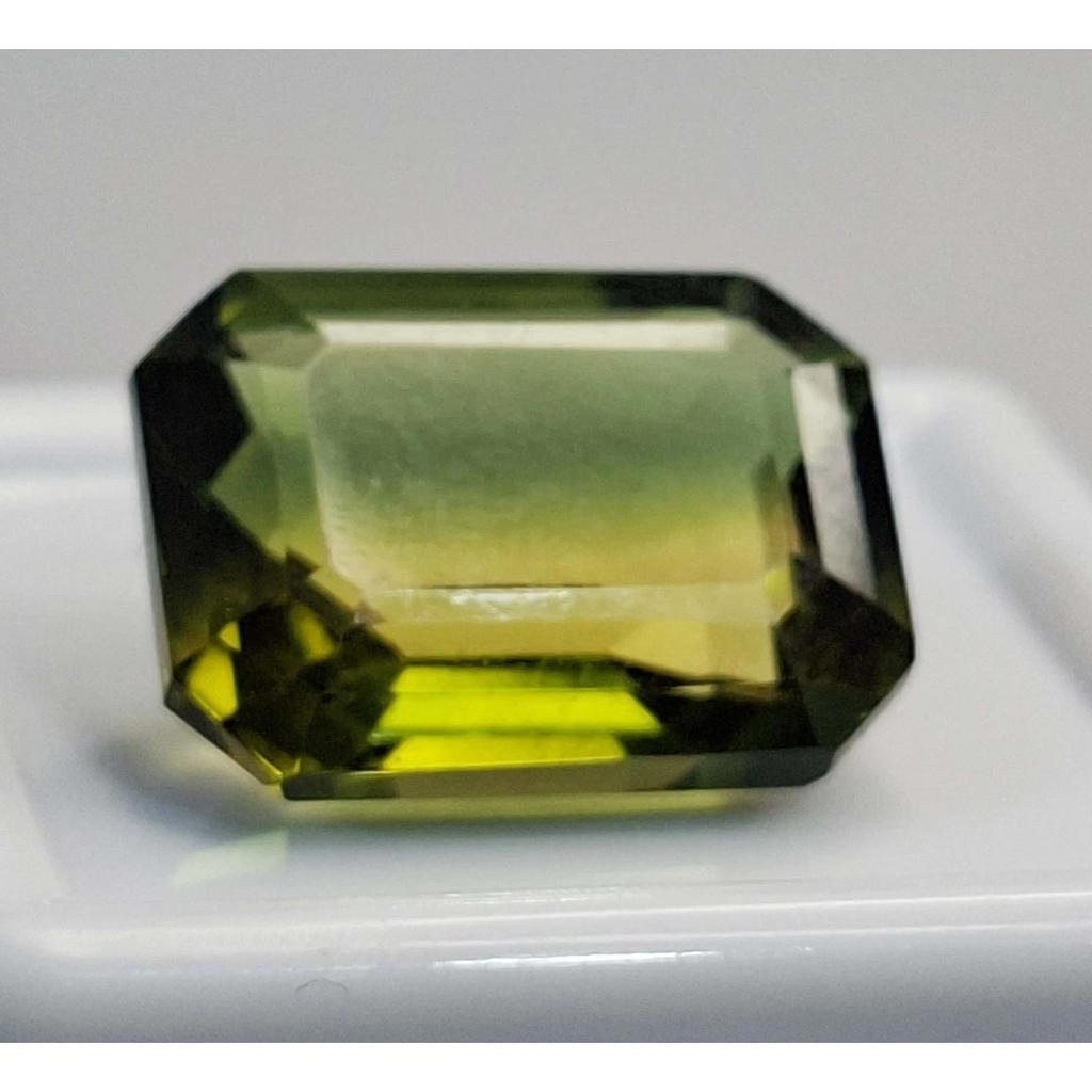 Natural Bi-Color Tourmaline 9-11 Ct Emerald Cut Stunning Loose Gemstone