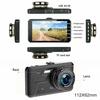 4" Car Dual Lens Dash Cam Front & Rear 1080P HD DVR Camera Video Recorder