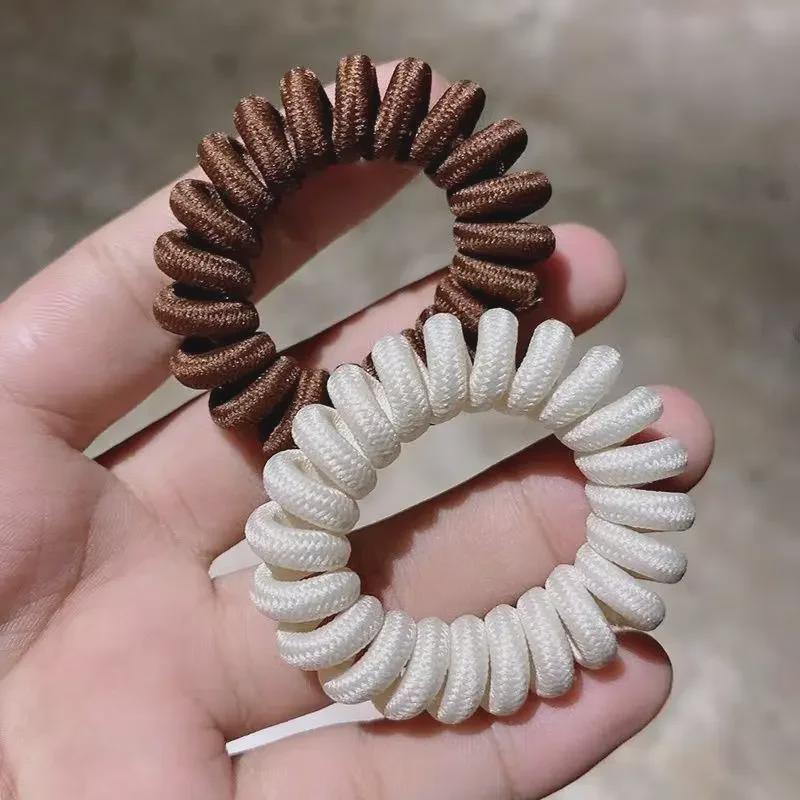 Корейская резинка для волос: Бесшовная тканевая пружинная веревка для девочек
