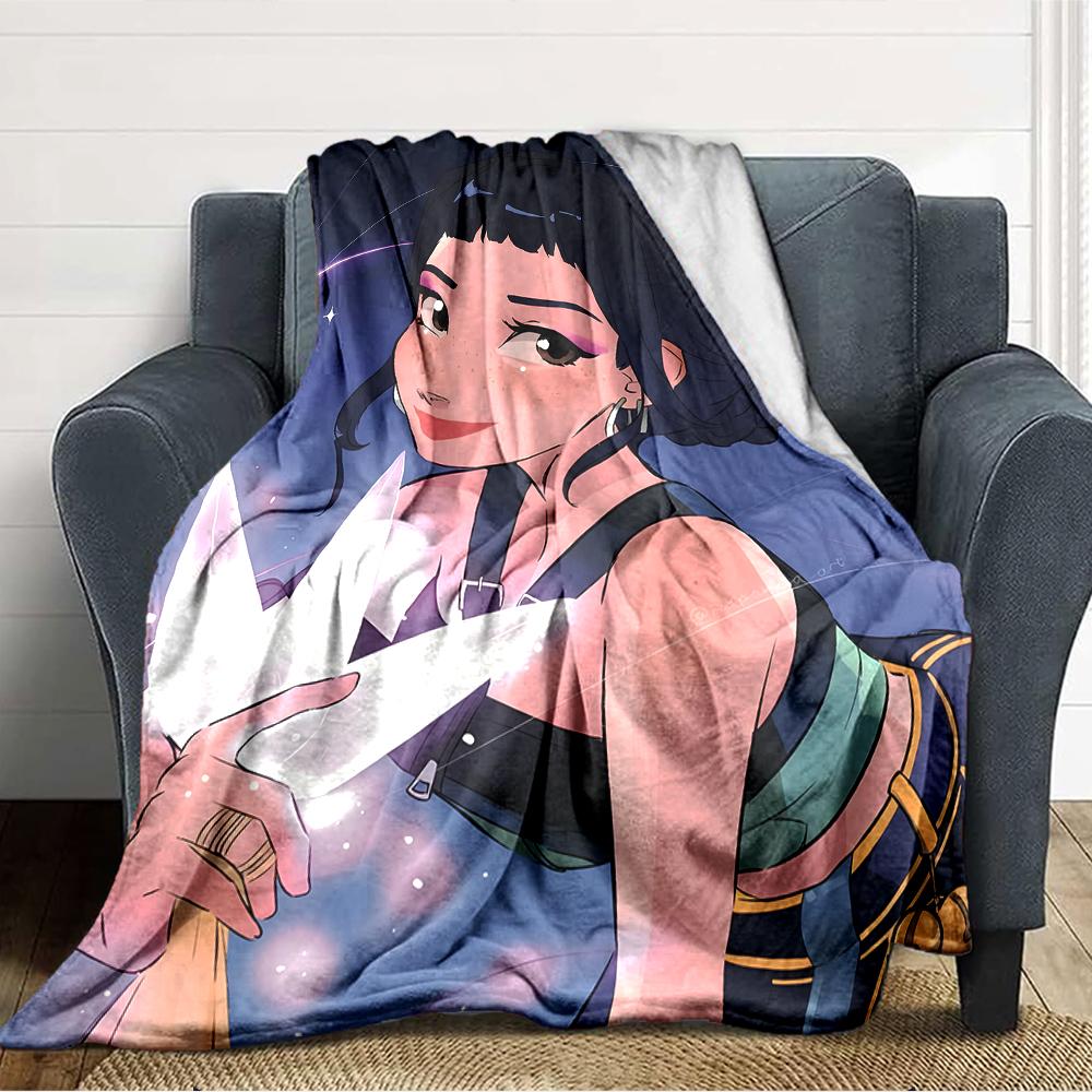1pc KPop Demon Hunters ZOEY1 Blanket, Gift, for Men and Women, Soft Blanket, Good for Sofa Bed Couch Travel, Lightweight Flannel Blanket