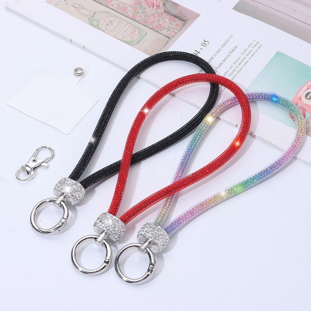 Bright Diamond Crystal Anti-lost Rope Keychain Hanging Cord Fashion Wrist Straps Phone Accessories
