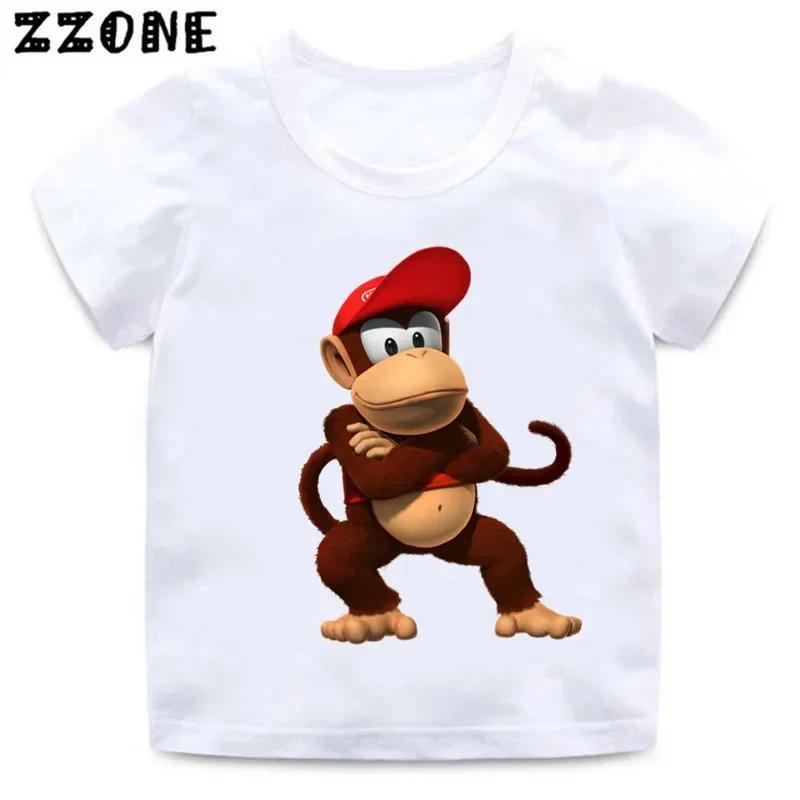 Boys Girls Donkey Kong Country Cartoon T Shirt Kids Super Smash Bros Funny Clothes Children Tops Baby Summer T-shirt,
