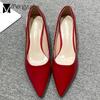 Классические фирменные туфли-лодочки женские красные туфли на высоком каблуке женские туфли-лоферы с острым носком 3,5 см женские свадебные туфли на среднем каблуке