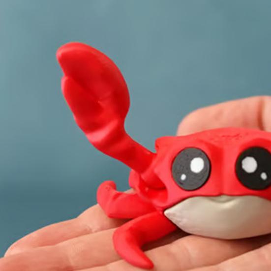 3D Printed Crab Ornament Magnetic Crab Toy with Flexible Ball-Jointed Arm Collectible Desktop Pet Crab Fidget Toy Gift for Kids Adults