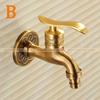 Bibcock Faucet Art Deco Antique Bronze Brass Bathroom Mop Faucet Wall Mounted Washing Machine Outdoor Garden Water Taps HJ-8665F