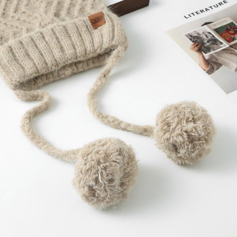 Корейская милая и универсальная шерстяная шапка с кошачьими ушками, модная повседневная теплая шапка для осени и зимы, защита от холода на открытом воздухе, шапка с защитой ушей