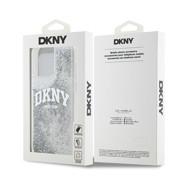 DKNY DKHCP15LLBNAET iPhone 15 Pro6.1" white/white hardcase Liquid Glitter Big Logo