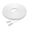 FOSTO Cat7 LAN Cable 15M Ethernet Cable Ultra Flat Cable High Speed STP RJ45 Connector Gigabit Gold Plated Connector 15M White Commercial Outdoor Use