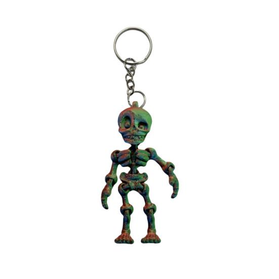 Skeleton Man Keychain Pendant 3D Printed Lightweight Jointed Key Holder Portable Car Key Toy Bag Accessory